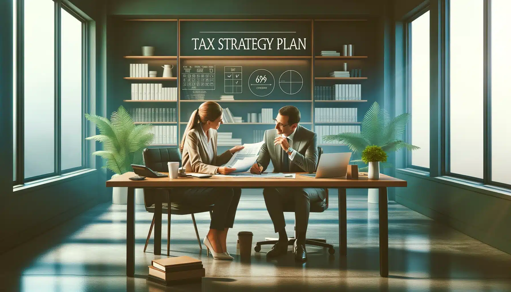 One-on-one consultation with a tax advisor discussing a Tax Strategy Plan, reflecting personalized tax planning services.