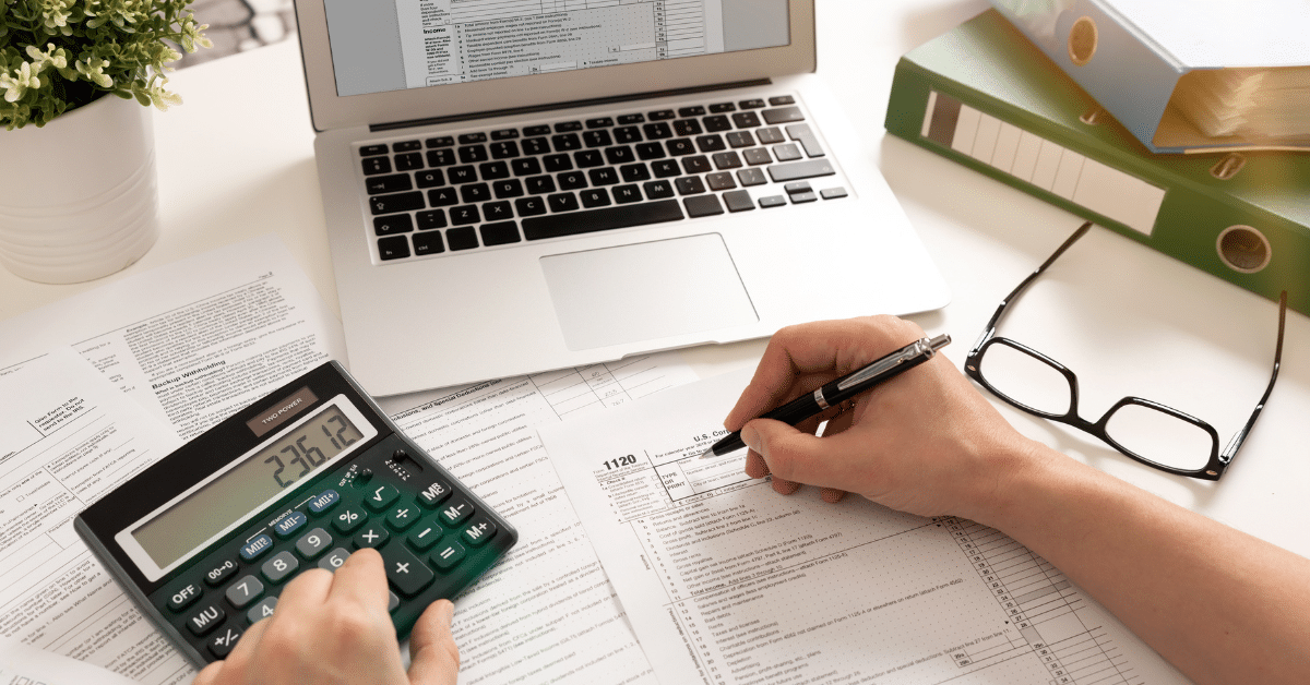 Team of tax professionals analyzing financial statements