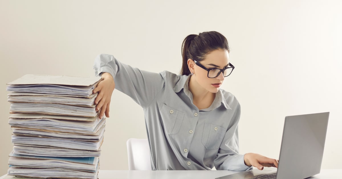 Professional bookkeeper using advanced software for financial management